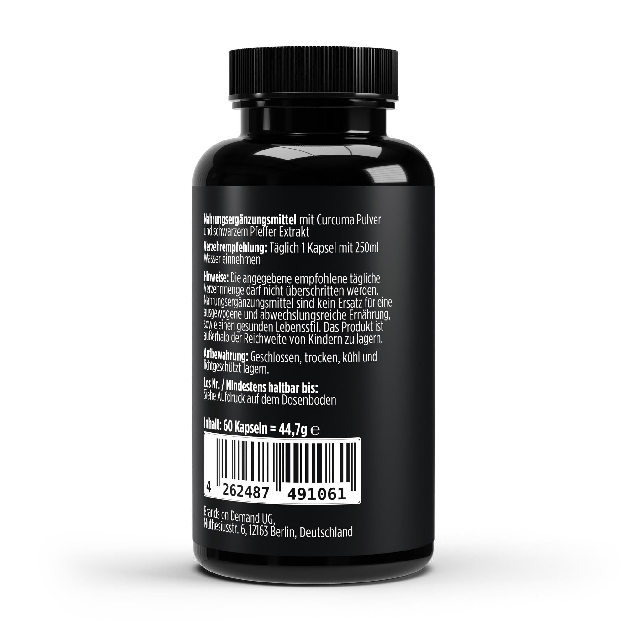 Curcuma + Piperin - 60 Kapseln